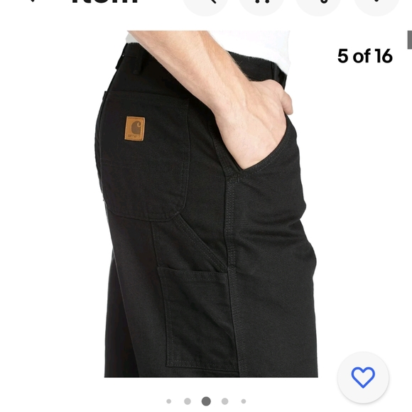 Carhartt Men's. Washed 34× 30 Duck Work Dungaree Pants Black Cargo NWT - Picture 4 of 6